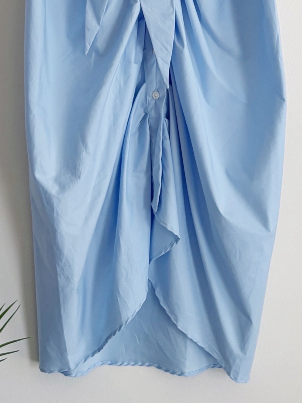 The Shirt by Rochelle Behrens Blue Sleeveless Wrap Front Dress Medium NEW NWT - Picture 4 of 8